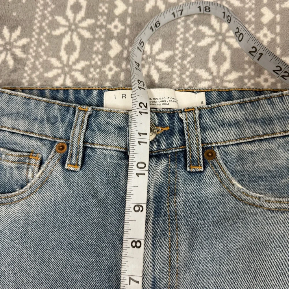 IRO Distressed Light Wash High‎ Waisted Jean Shorts Soft Denim Size 26 - Picture 9 of 10